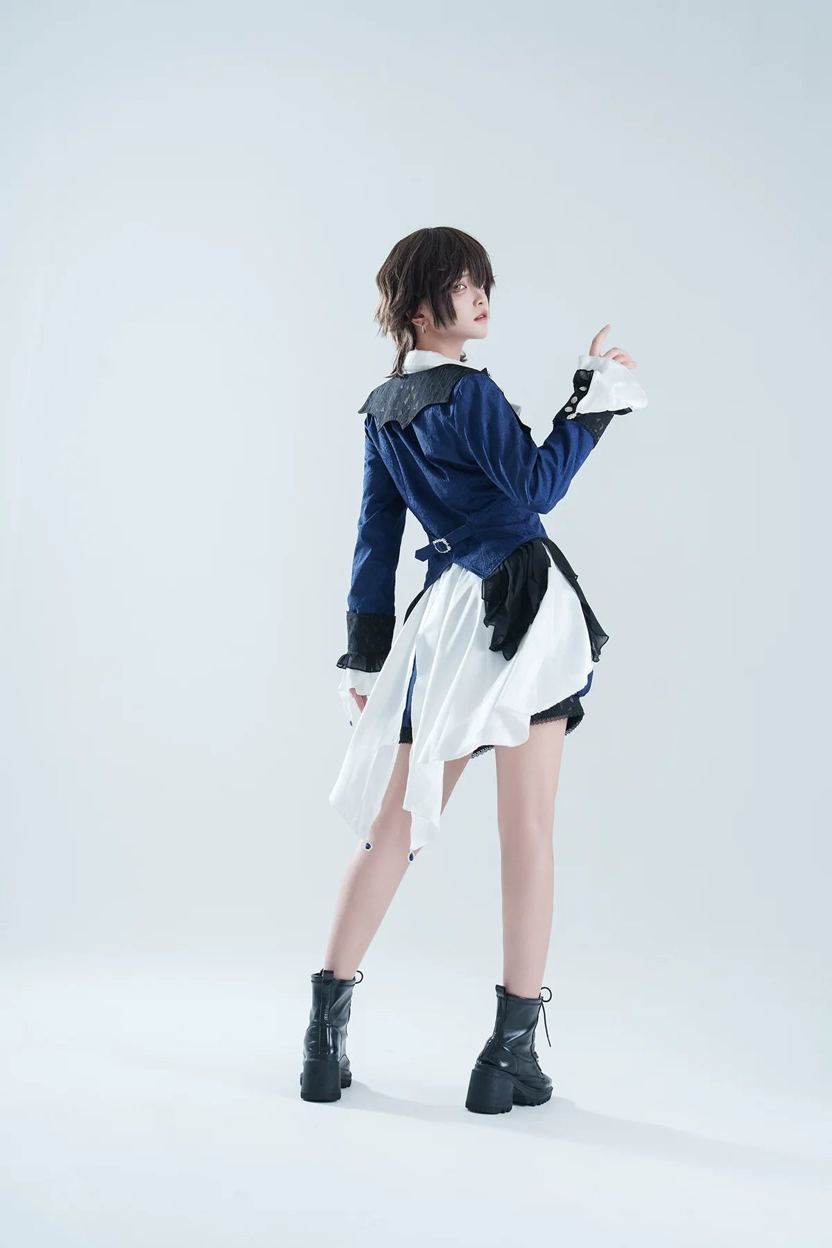 Chris' Son - Gothic Ouji Lolita Coat and Irregular Hem Dress Set - image 4