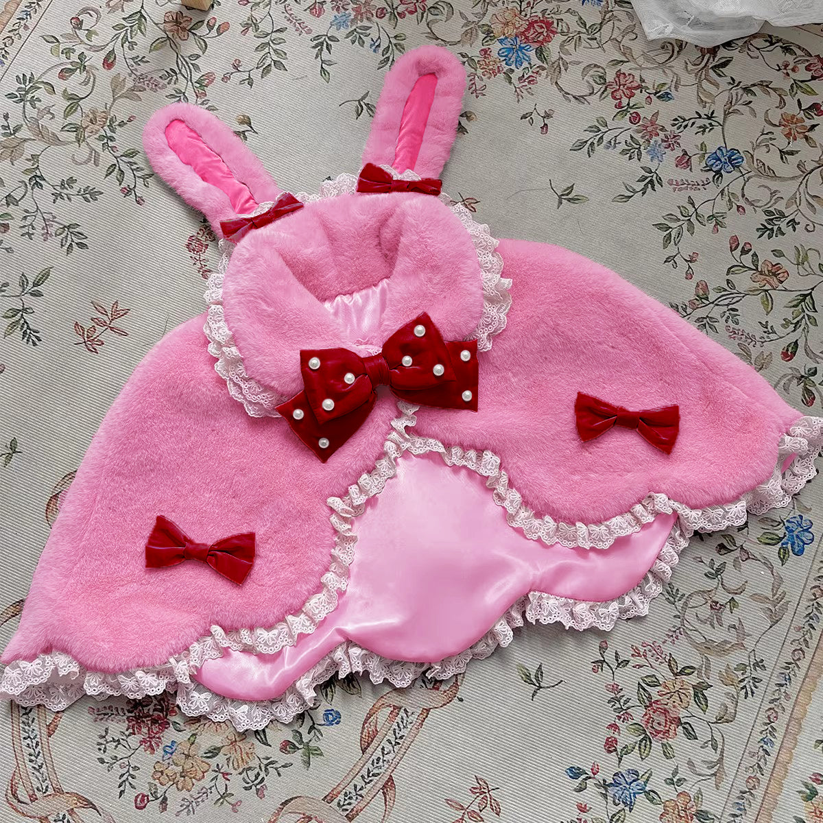 Rabbit-Ear Winter Lolita Cape with Bows - image 19