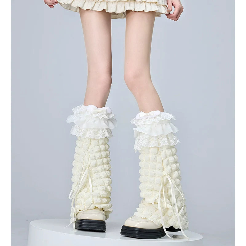 Ribbon Bow Lolita Calf Socks and Sock Covers Collection - image 1