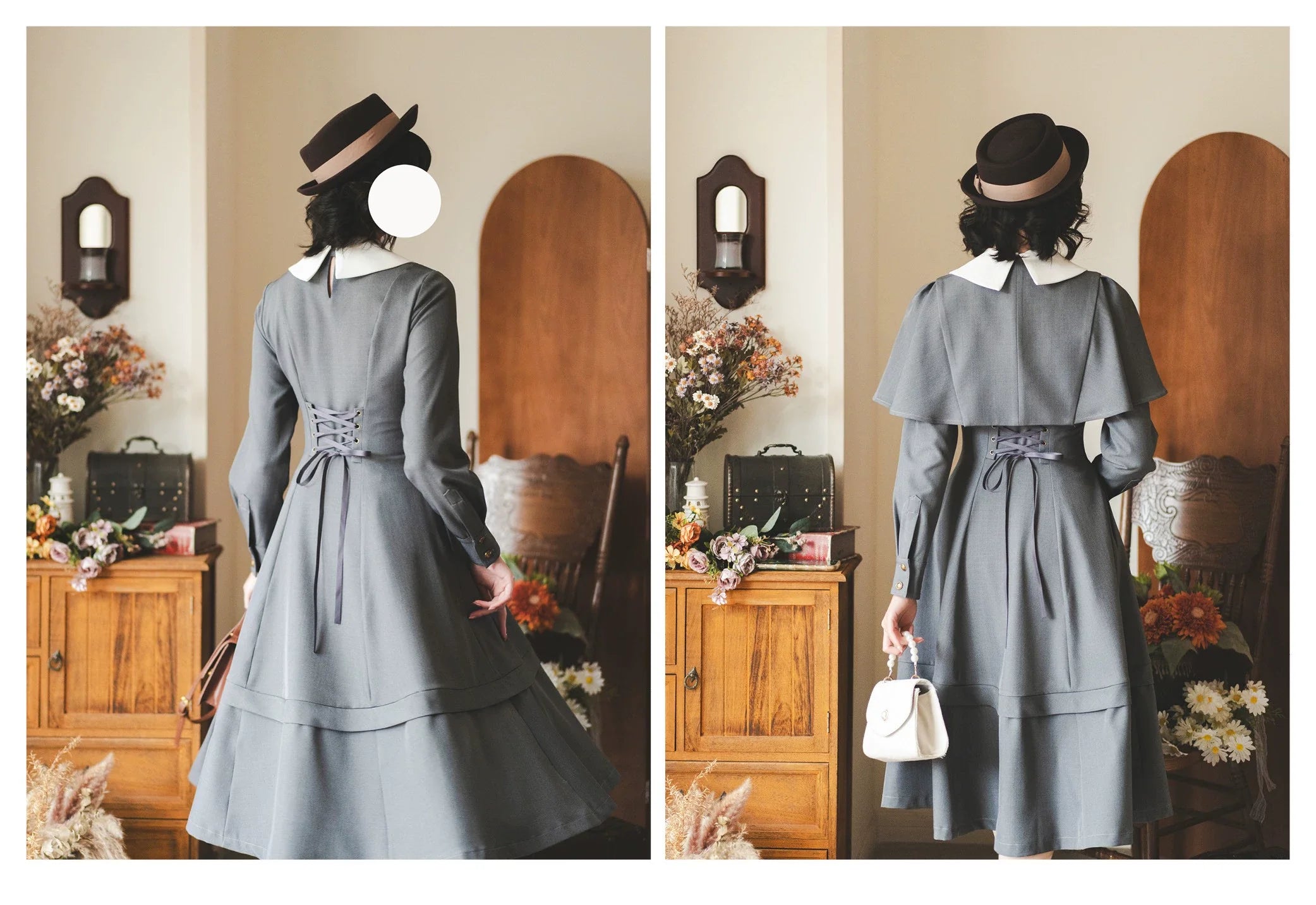 Forest Antique Box - Classic Lolita OP Dress with Detachable Short Cape - image 12