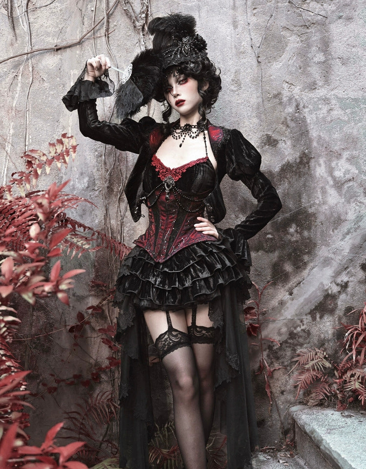 Duchess - Velvet Gothic Lolita Dress, Corset & Skirt - image 12