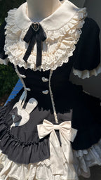 Creamy Bud - Old School Lolita OP Dress, Bunny Ear Heart Accent - image 14