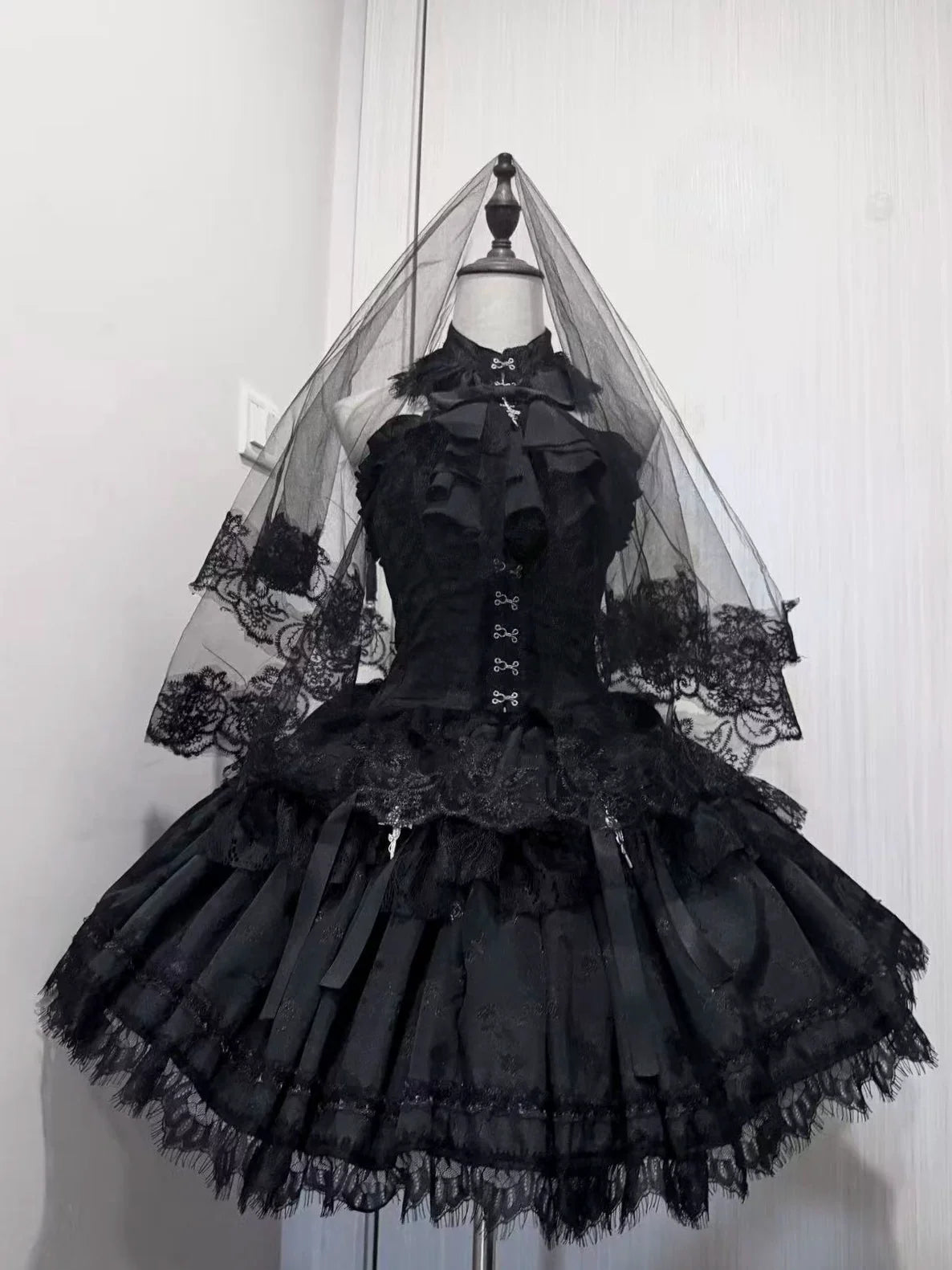 Silvermoon Thorn Gothic Lolita Corset and Skirt Set - image 1
