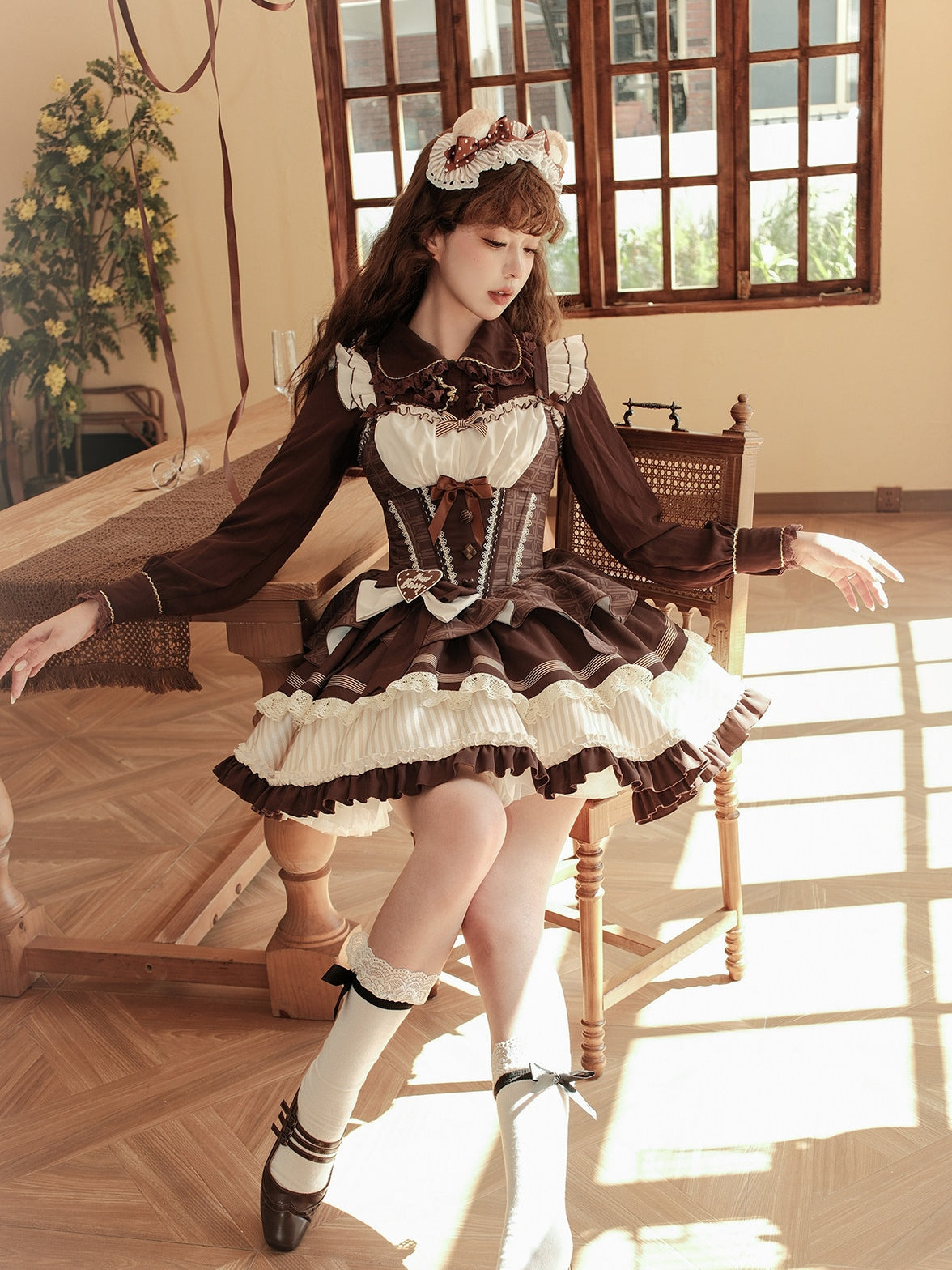 Mint Chocolate Frou Frou Brown Blue Bustle Petticoat JSK KC Sweet Lolita Dress and Accessories - image 16