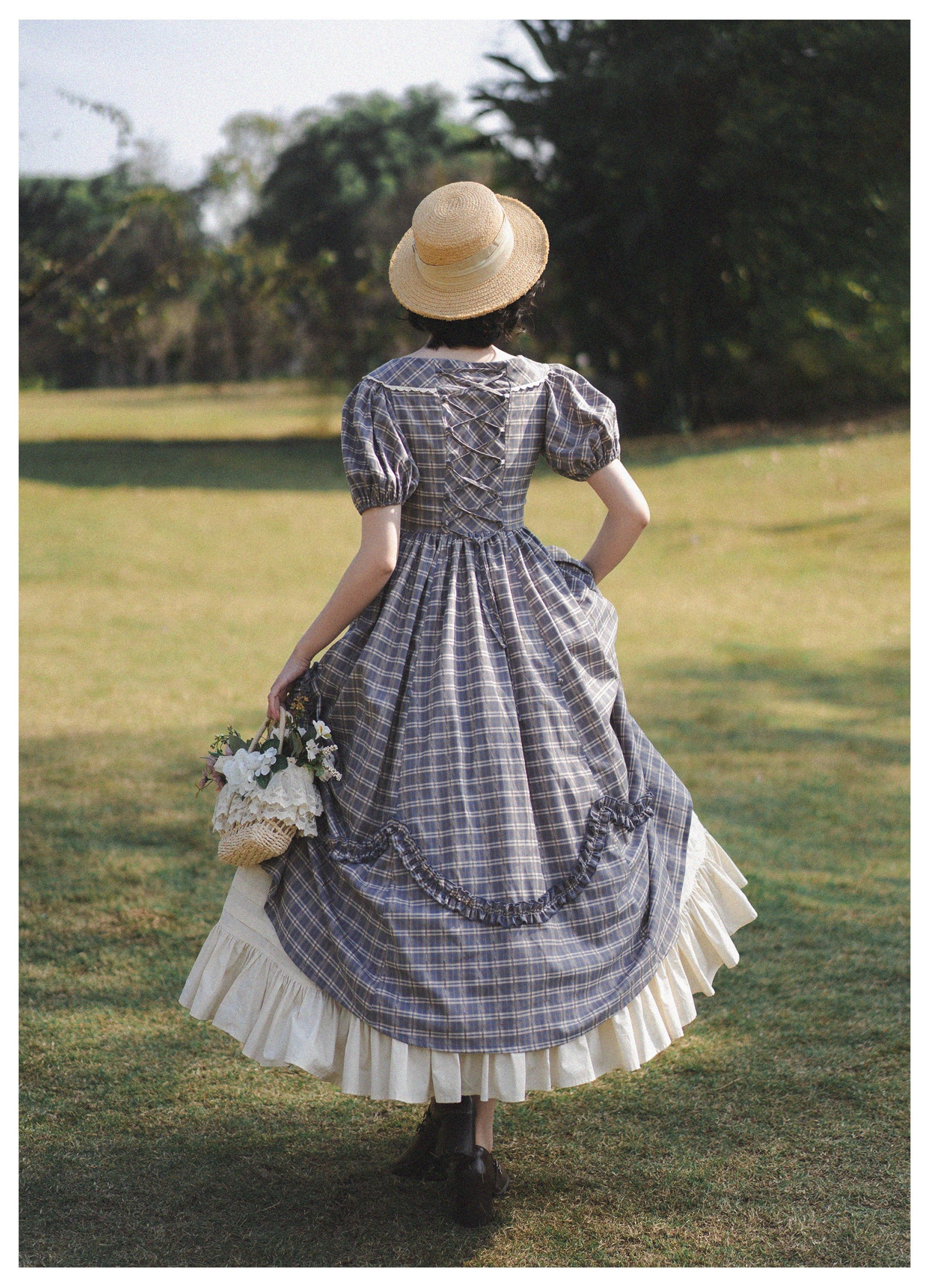 Forest Picnic - Classic Lolita OP Dress with Off-Shoulder and Lifting Hem - image 30