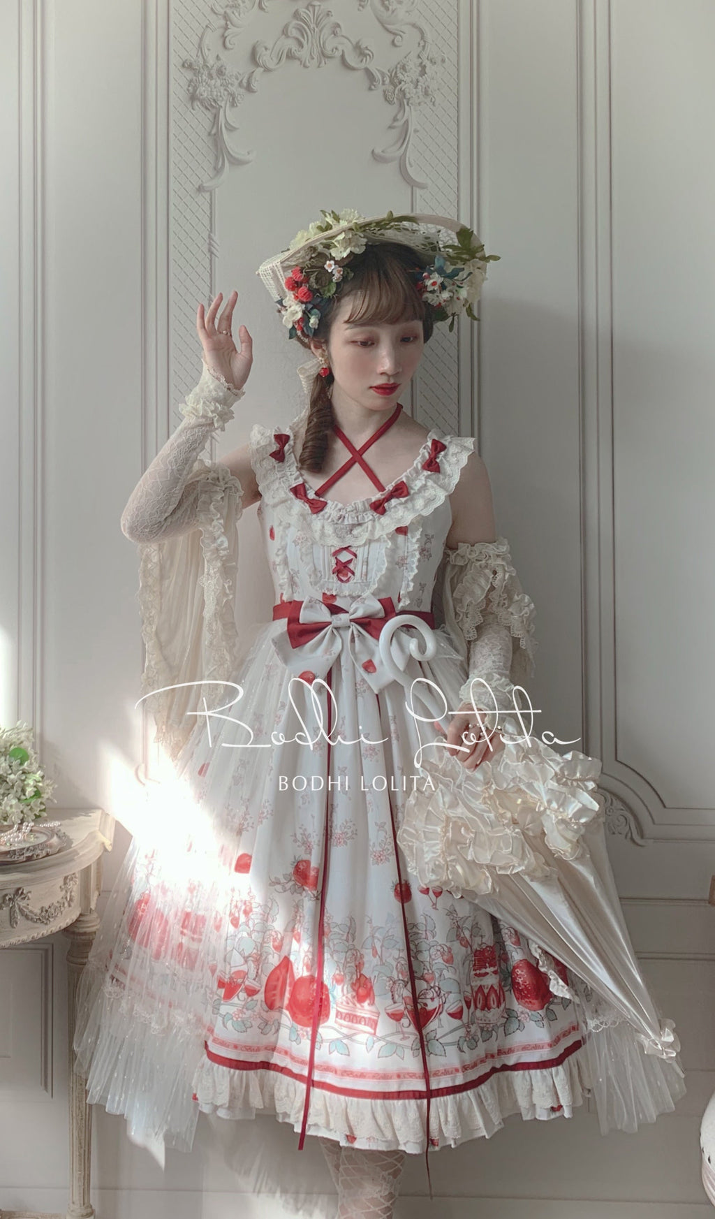 Strawberry Fruit Tea SP - Apricot Sweet Lolita Jumper Dress - image 8