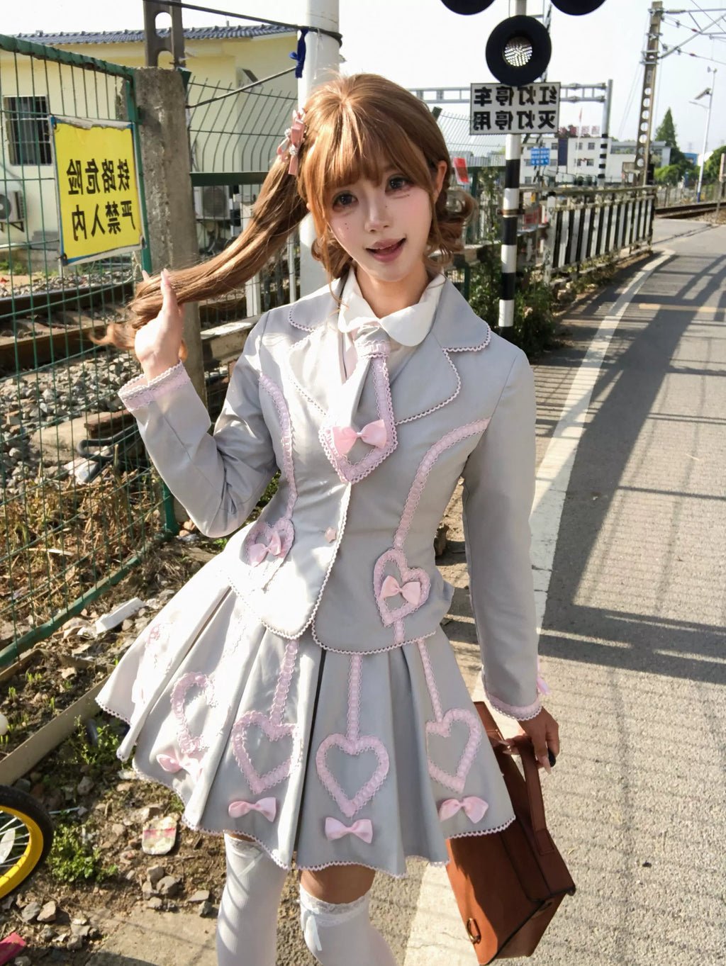 Promise After Class - Old School Lolita Fitted Blazer & Pleated Skirt Set - image 9