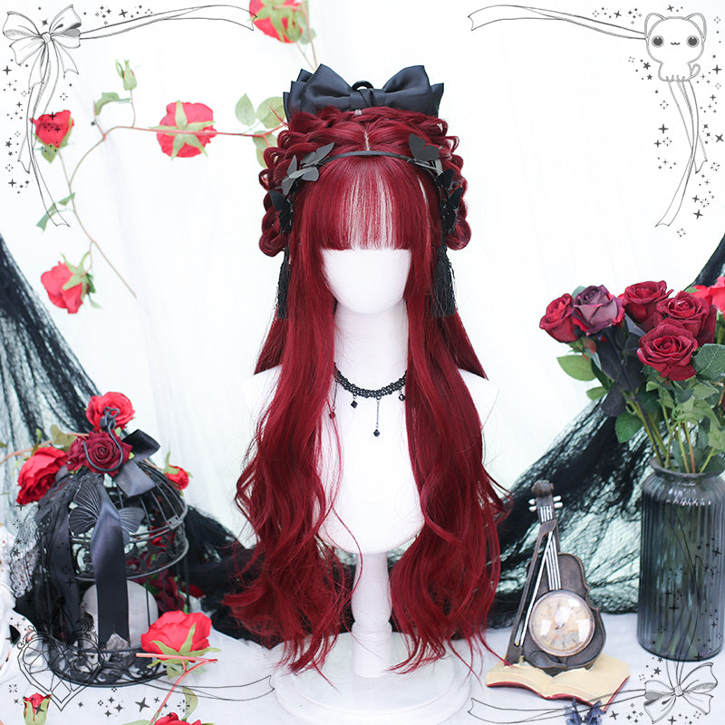 Burning - Wine-red Long Curly Lolita Wig - image 3