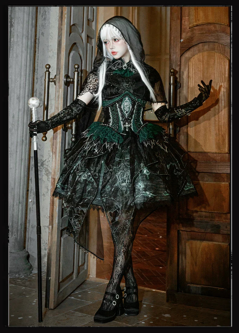 Bone Dragon - Gothic Lolita Corset JSK Dress Set with Embroidery - image 14