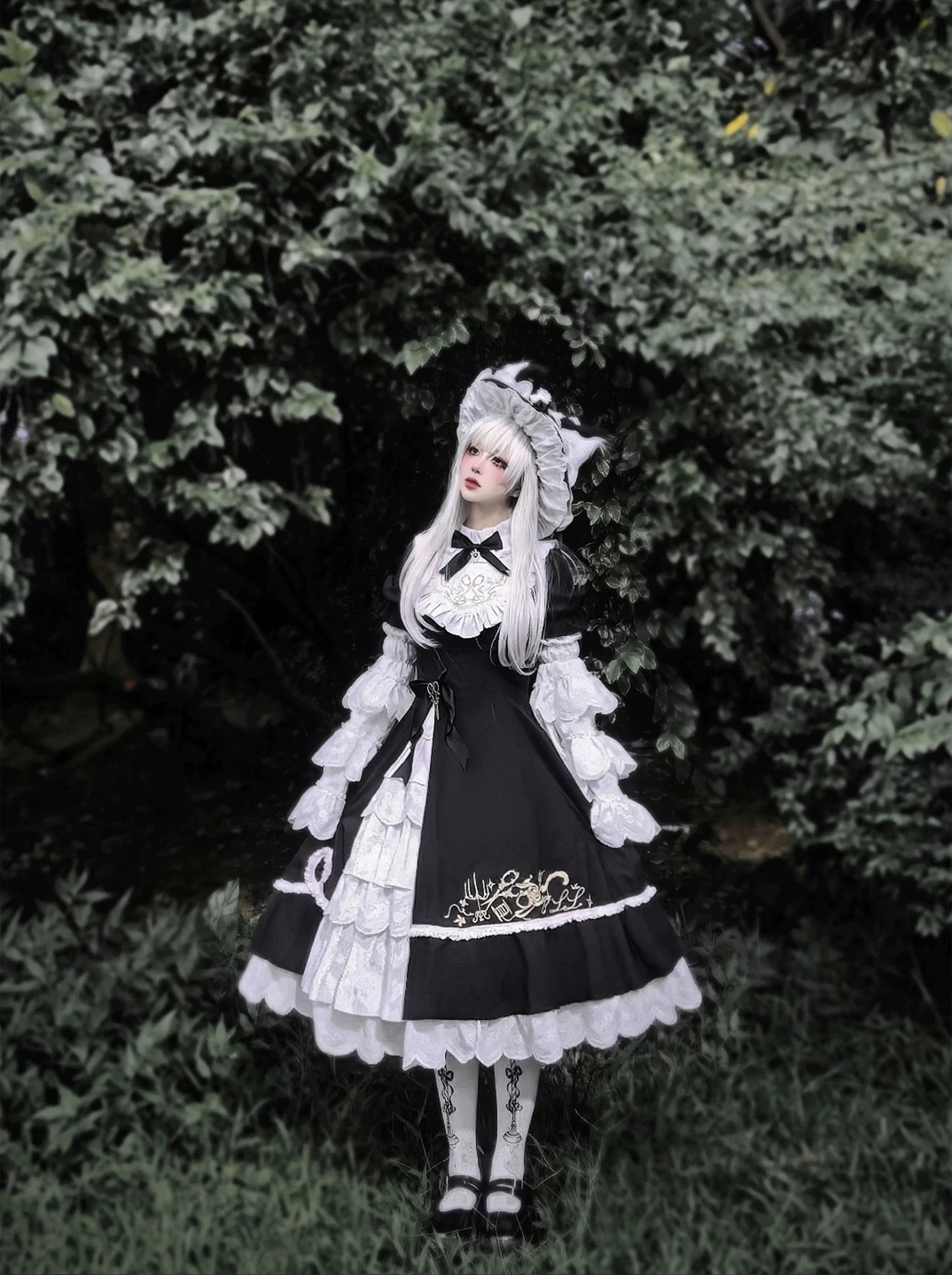 Sewing Magic Cat - Classic Lolita Six-Panel OP Dress with Embroidery and Accessories - image 18