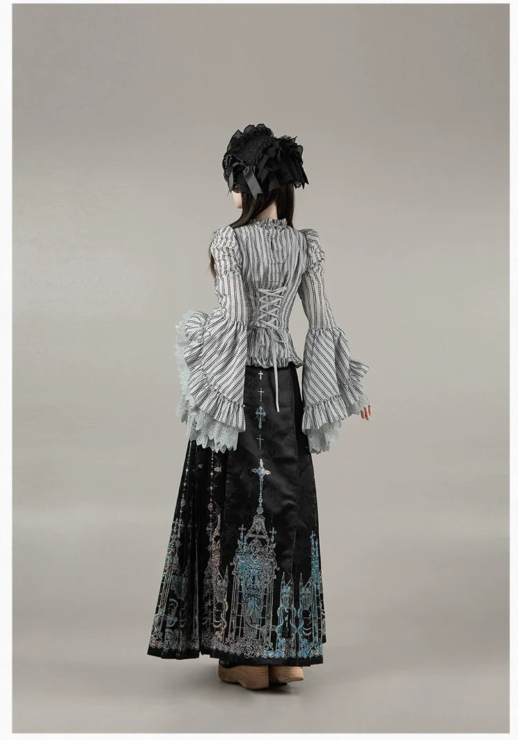 Raven's Night Song Oriental Gothic Lolita Dress Set - image 49