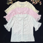 Summer Short Sleeve Cotton Lolita Blouse - image 2