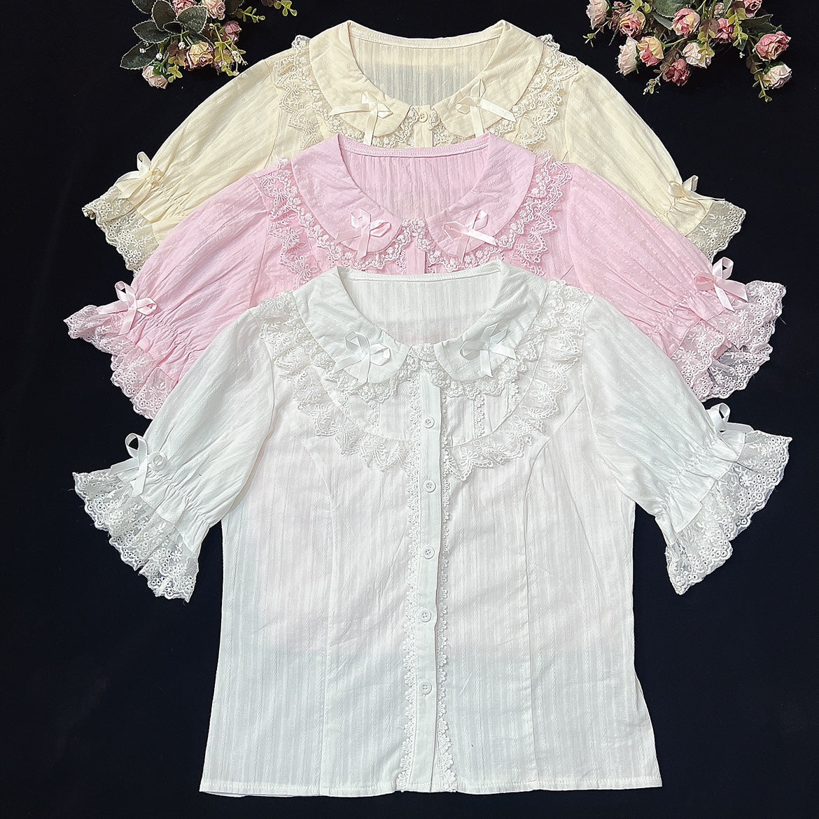Summer Short Sleeve Cotton Lolita Blouse - image 2