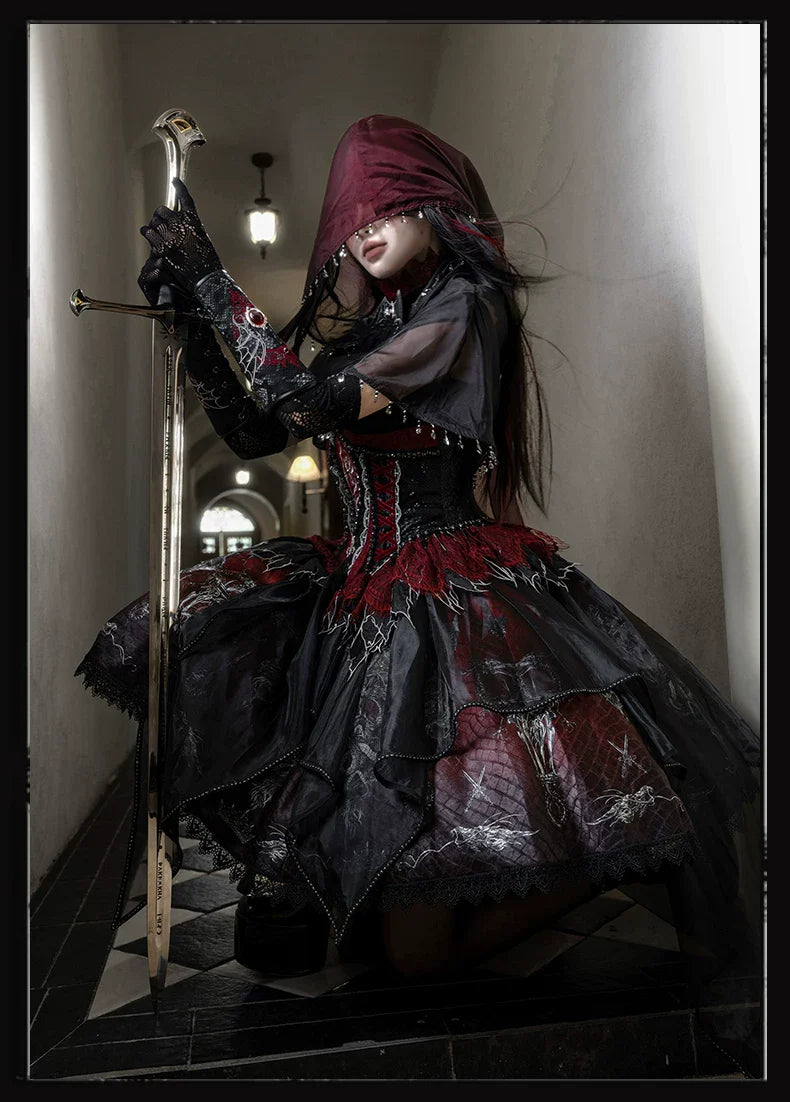 Bone Dragon - Gothic Lolita Corset JSK Dress Set with Embroidery - image 59