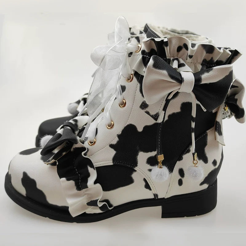 Enthusiastic Ideation - Elegant Lolita Shoes Fleeced Short Martin Boots - image 35
