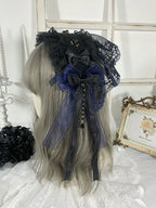 Gothic Lolita Headband Black Bow Lace Hair Accessory - image 10