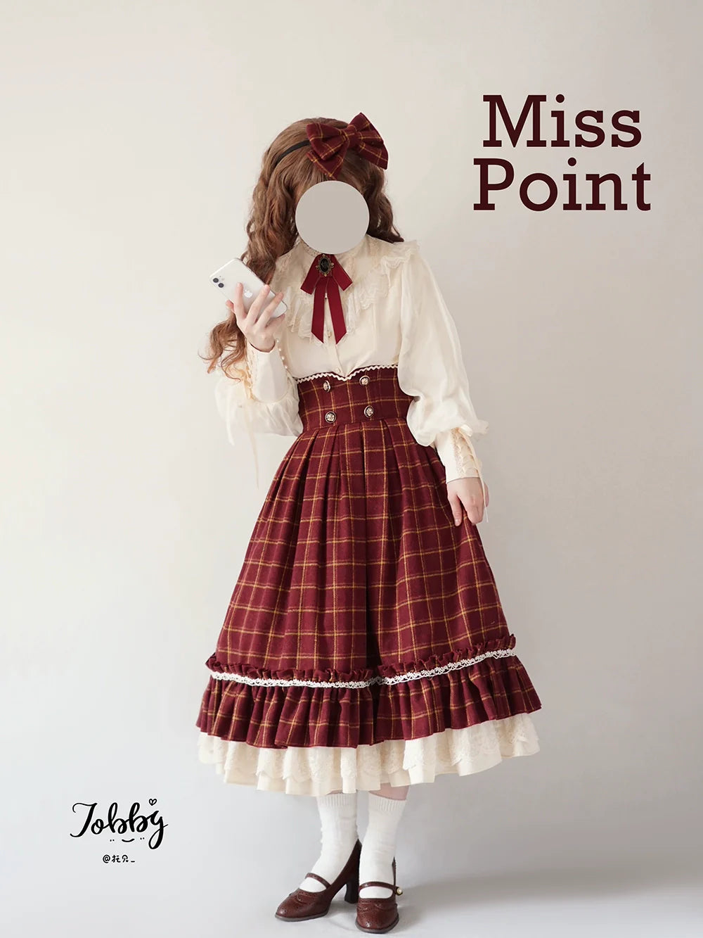 Rose - Elegant Lolita Fishbone Grid Skirt Customized - image 26
