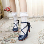Wind Tide Rumors - Cross-Strap Sweet Lolita Handmade Shoes - image 4