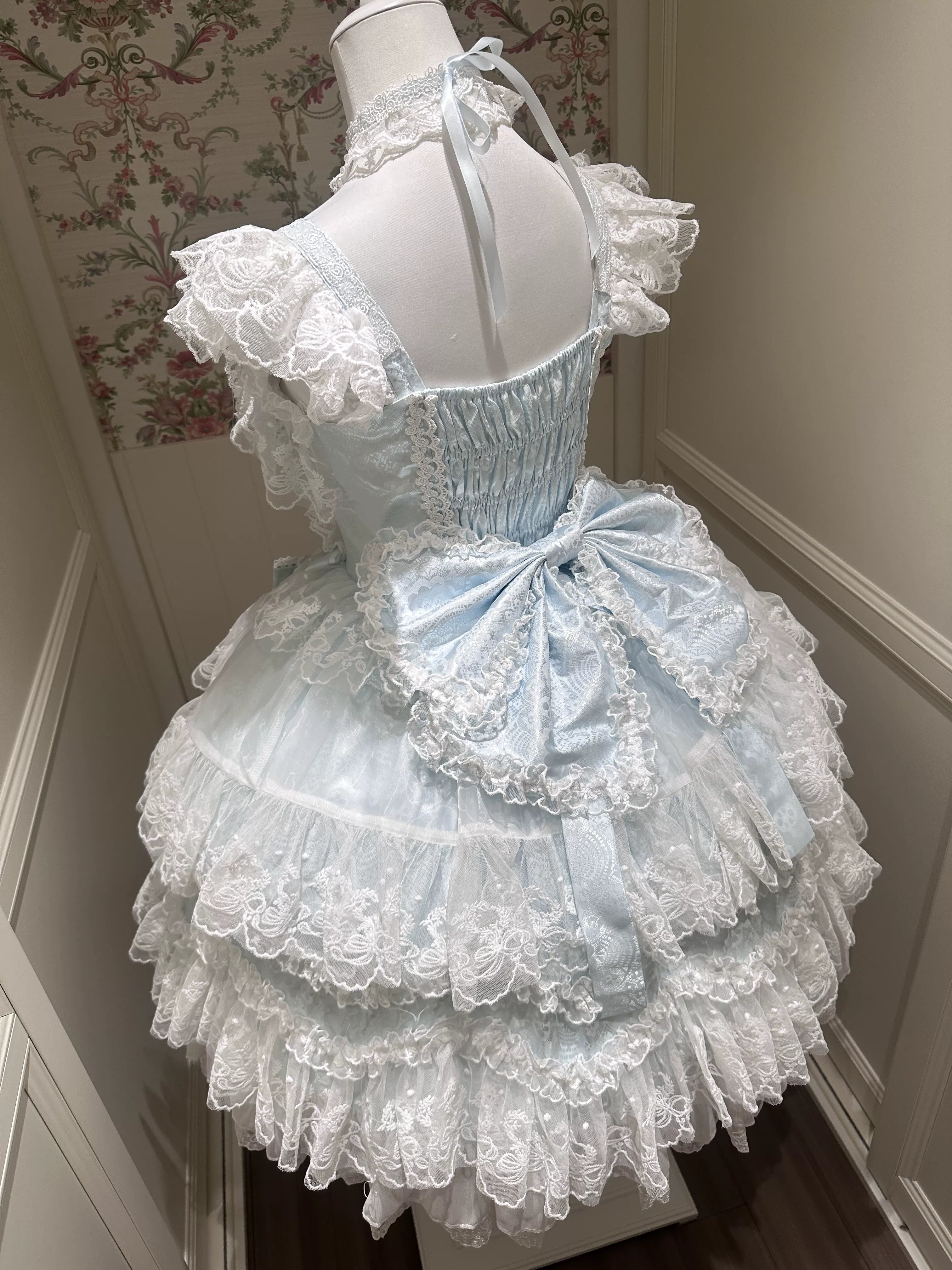 Sakura Blossom Dream - Dreamy Sweet Lolita JSK Dress, Abundant Lace & Bows - image 24