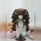 Old School Lolita See-through Bangs Wig, Curly Ponytails - image 5