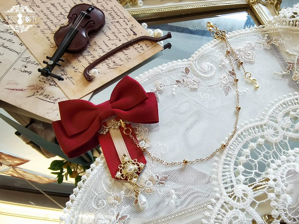 Golden Movement - Lolita Accessory Brooch Bow Tie KC - image 12
