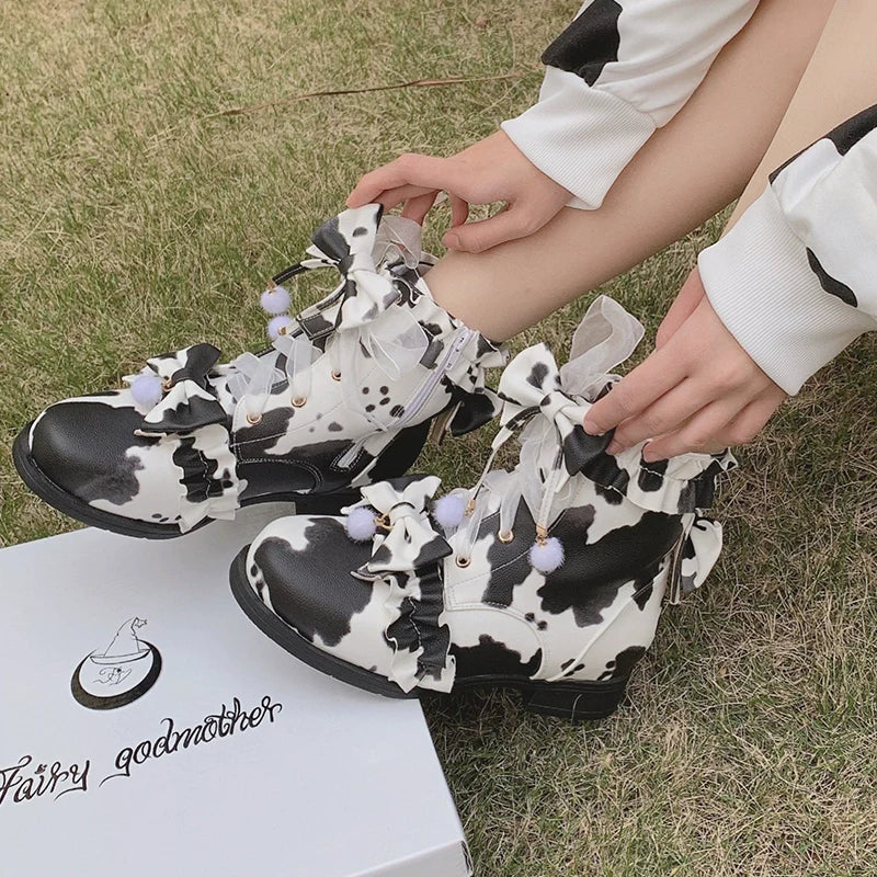 Enthusiastic Ideation - Elegant Lolita Shoes Fleeced Short Martin Boots - image 28
