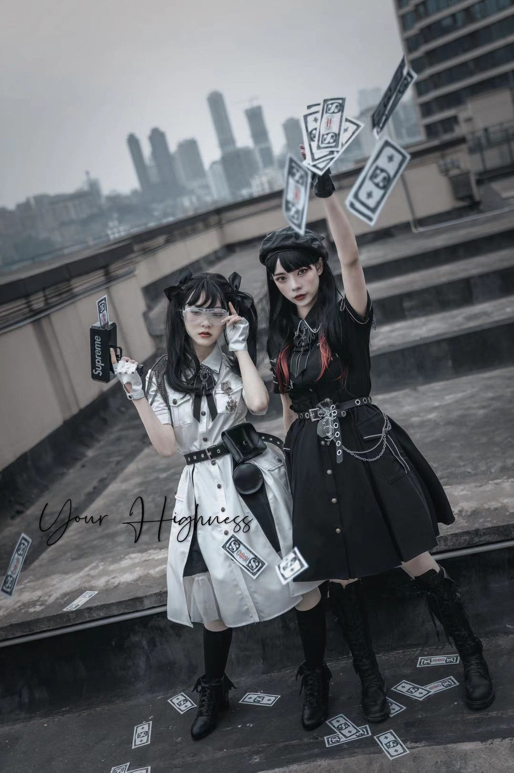 Evil Python 2.0 - Military Lolita Gothic OP Dress - image 4
