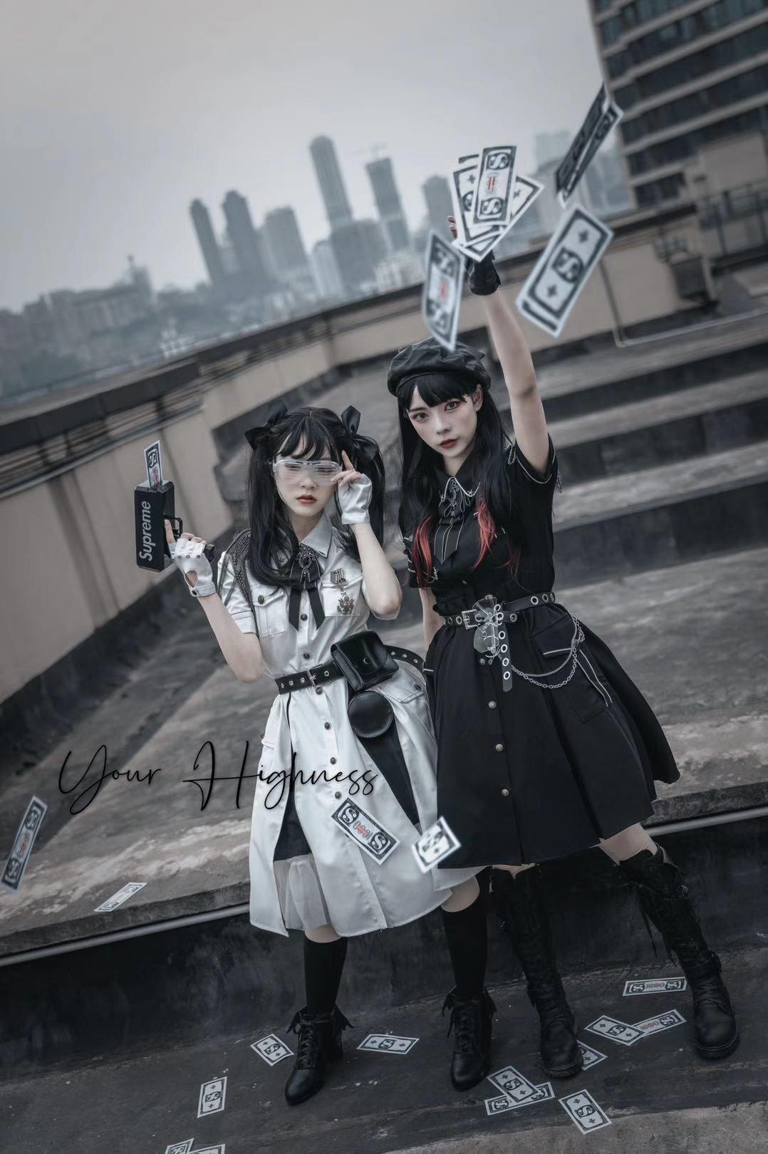 Evil Python 2.0 - Military Lolita Gothic OP Dress - image 4