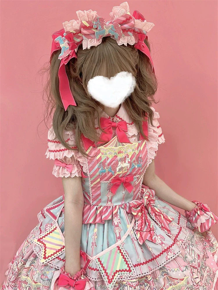 Candy Park Sweet Lolita Print Jumper Dress and Accessories - image 12