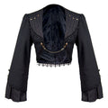 Gothic Lolita Black Cropped Cardigan Jacket - image 1