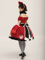 Teacup Meow - Old School Lolita Polka Dot OP Dress, Cat and Teacup Patch - image 5