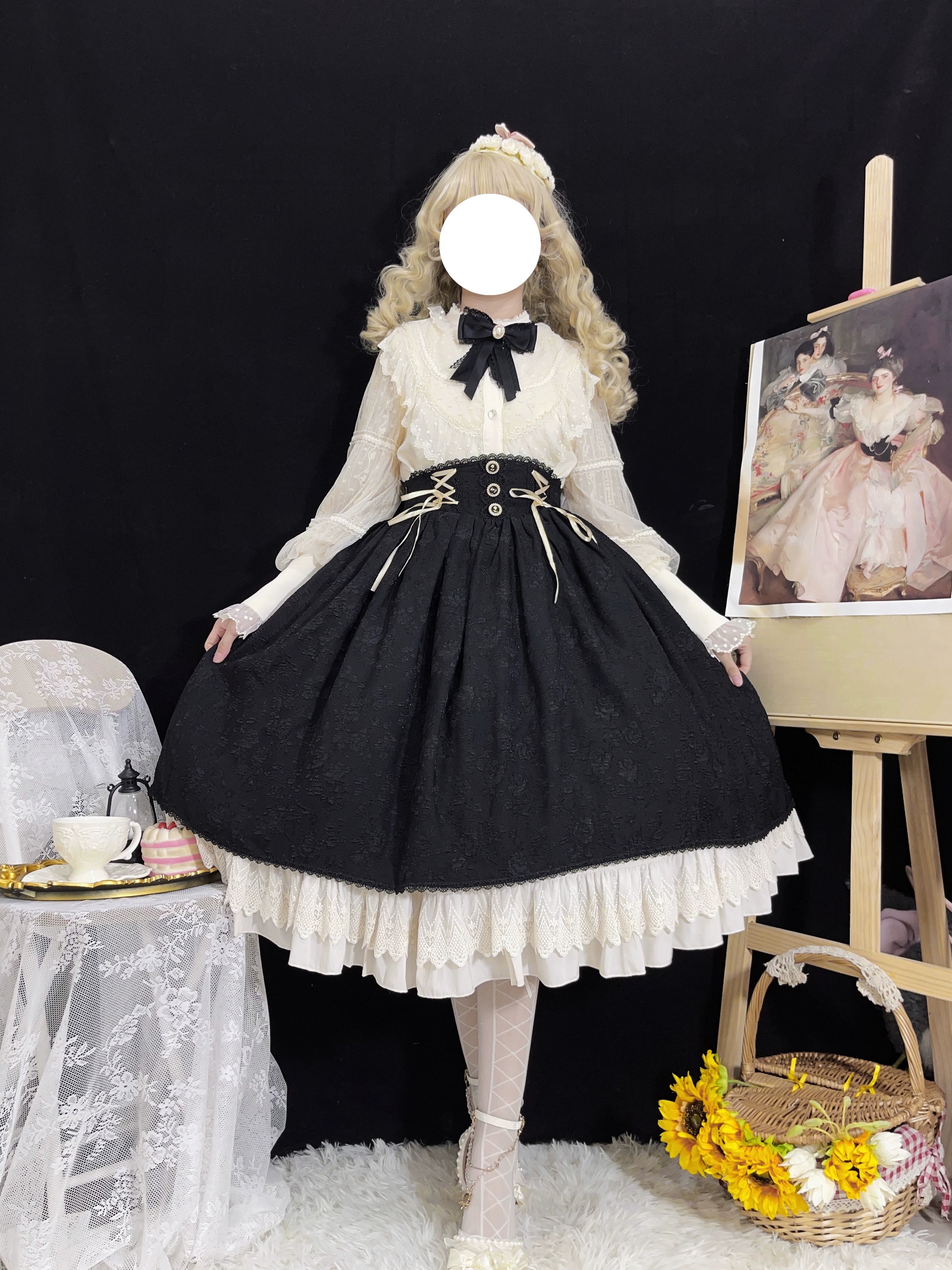 The Heart of the Rose - Elegant Retro Lolita Skirt High Waist SK Blouse - image 8