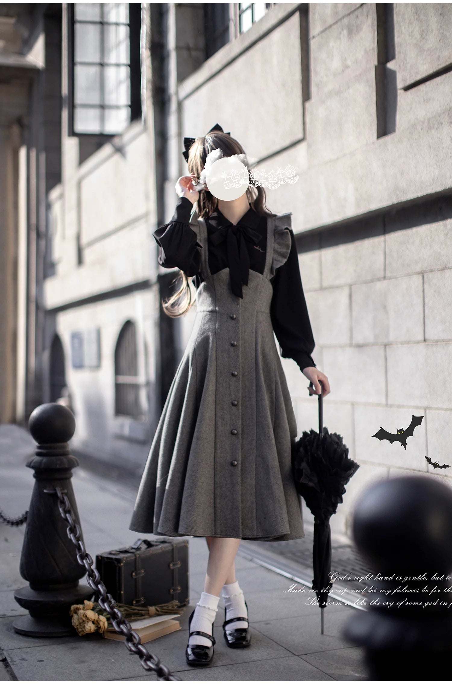 Serena - Elegant Woolen Lolita JSK Dress Set - image 1