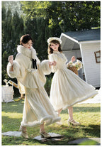 Winter Island Memory - Elegant Lolita Winter Coat & OP Dress Set - image 7