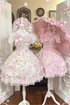 Spring 2025 Vintage Flower Wall Chandelier Rose Print Sweet Lolita JSK Dress and Accessories - image 1