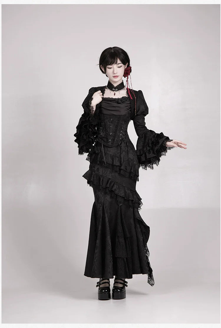 Twilight Witch-Inspired Black Gothic Lolita Skirt Set - image 24