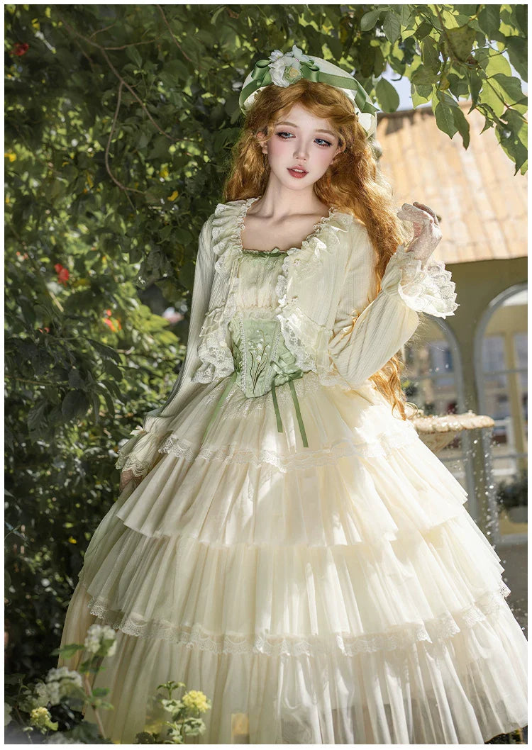 Lily of the Valley Whisper - Embroidered Classic Lolita Corset JSK Dress - image 17