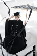 Pomegranate Note - Black Pleated Ouji Skirt - image 18