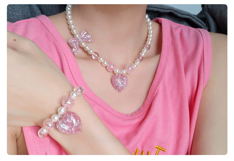 Kawaii Lolita Gradient Necklace and Bracelet Set - image 4