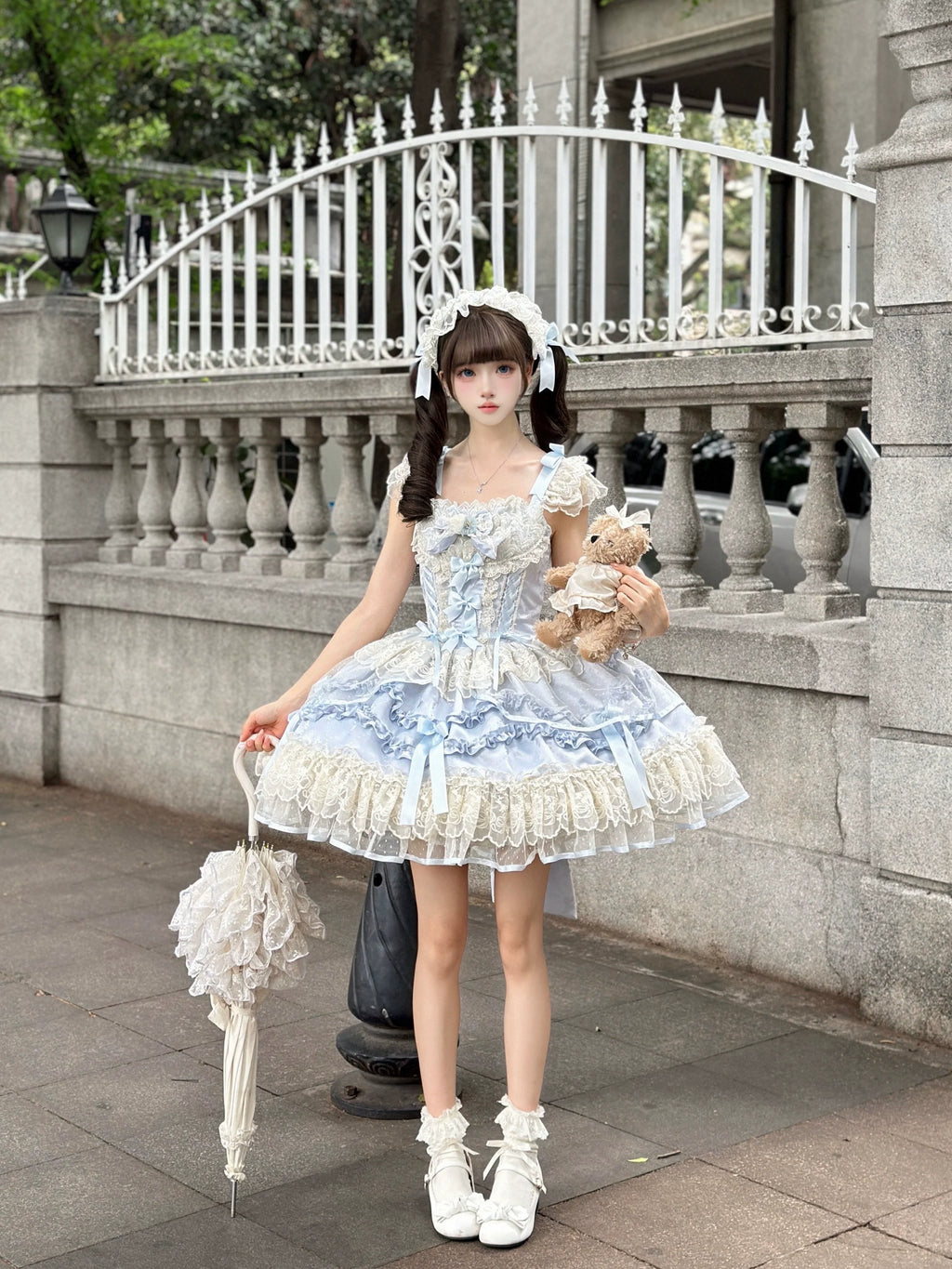 Dreamy Butterfly - Ballet-style Sweet Lolita JSK Dress With Large Bow Trailing - image 17