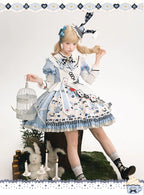 Alice - Kawaii Lolita OP Dress, Rabbit & Playing Card Motifs - image 6