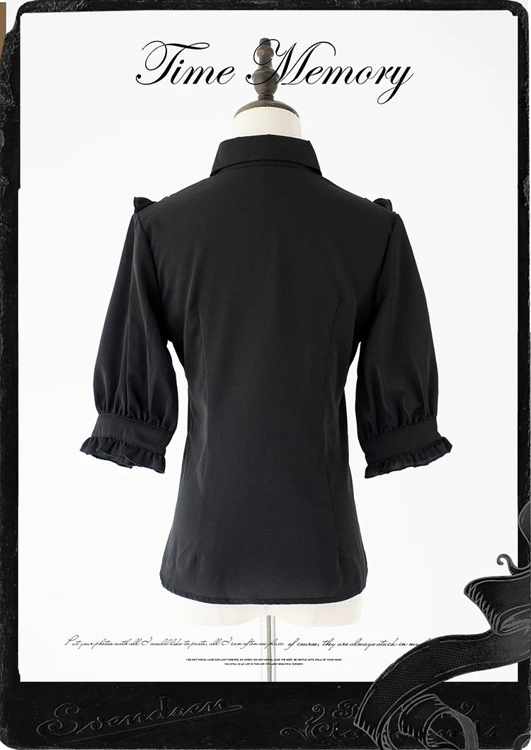Earl Girl - Chiffon Classic Lolita Shirt, Mid-Length Mutton Sleeves - image 29