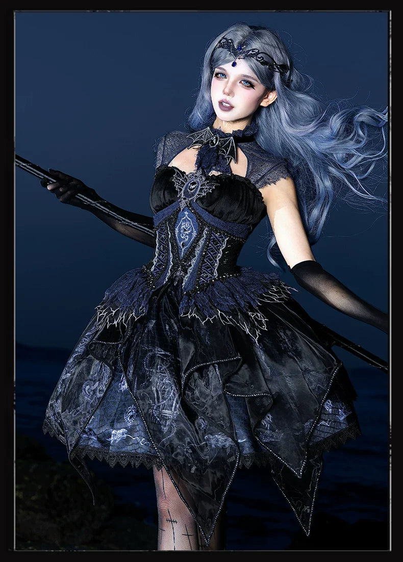 Bone Dragon - Gothic Lolita Corset JSK Dress Set with Embroidery - image 27