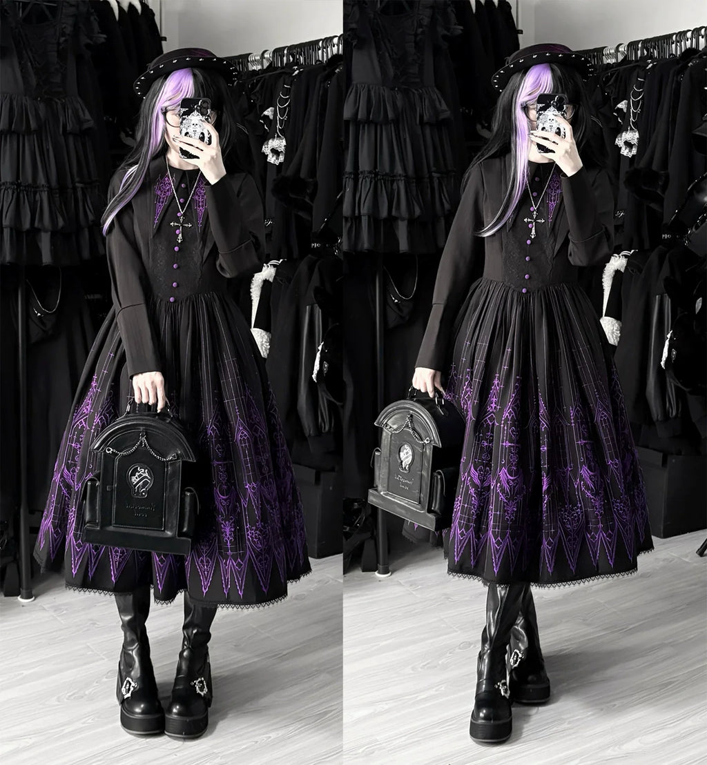 Dream Window - Gothic Lolita Church Embroidery OP Dress, Back Zipper - image 21