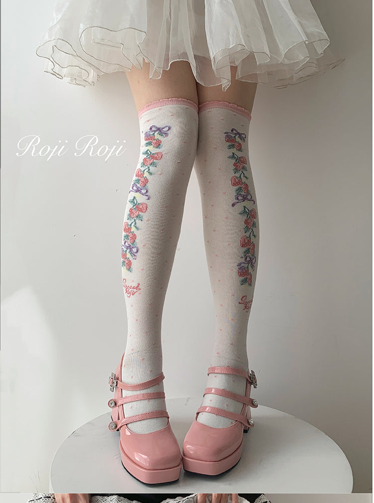 Autumn Sweet Lolita Cotton Thigh-high Socks - image 9