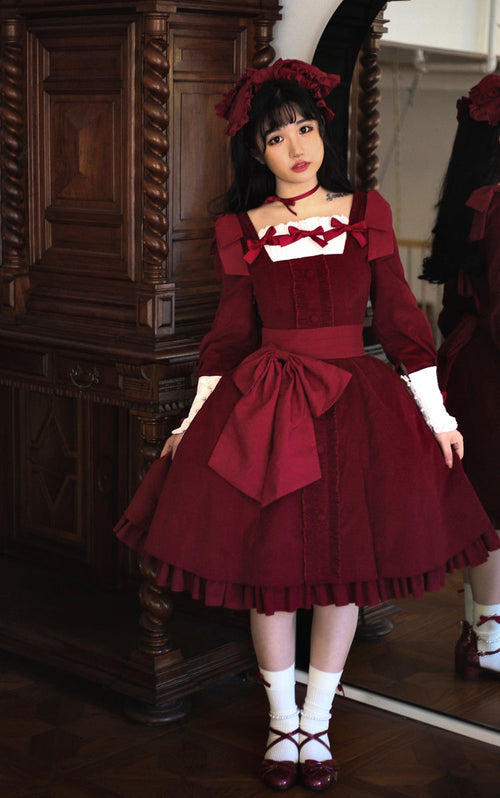 Annie's Gift - Elegant Velvet Lolita OP Dress - image 1