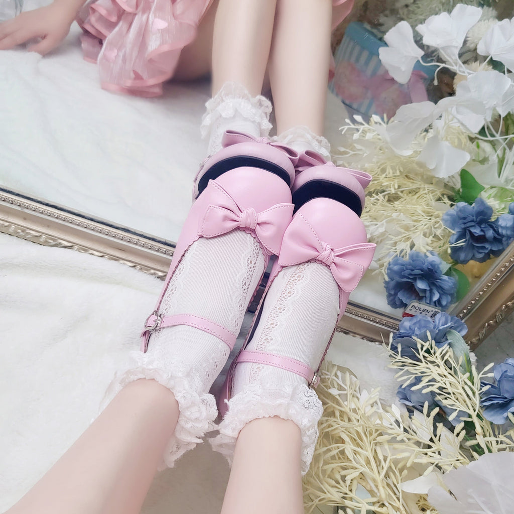 Kawaii Lolita Bow Falt Shoes - image 1