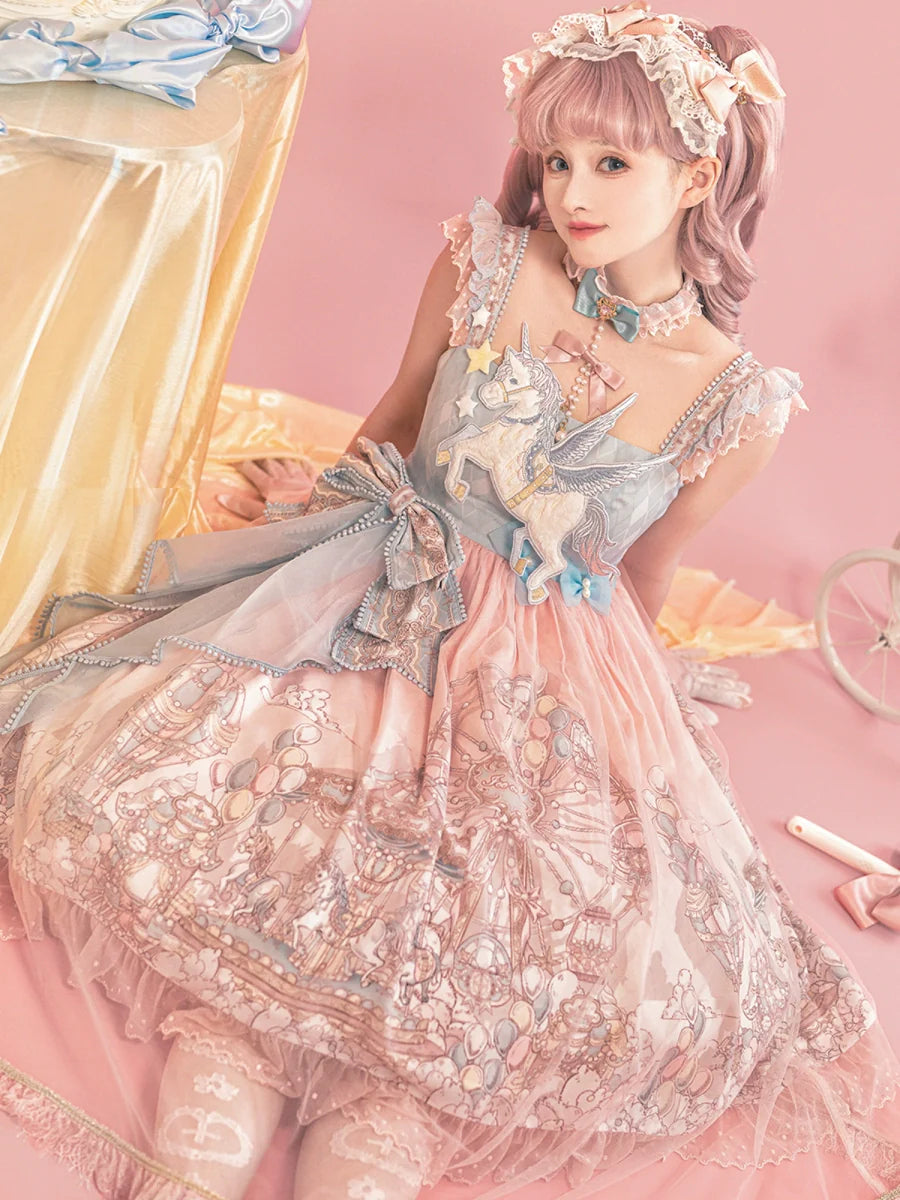 Designer Gift - CloudPlay - Sweet Lolita JSK Dress, Carousel Print - image 6