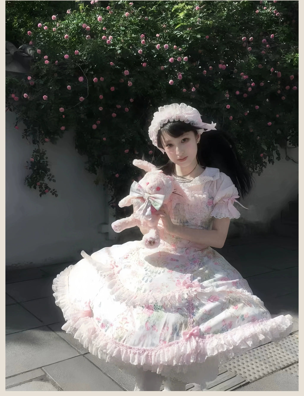 Spring 2025 - Floral Old School Lolita JSK Dress, Lace Trims - image 4