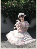 Spring 2025 - Floral Old School Lolita JSK Dress, Lace Trims - image 4